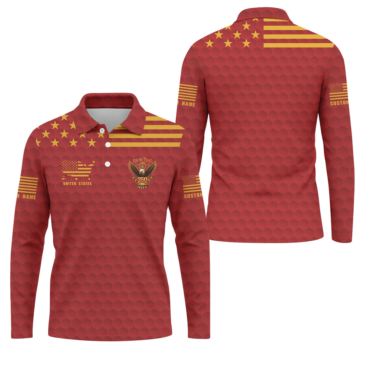 Marine Veteran We The People 250 Years Of Free 4th Of July Golf Shirt, Golf Shirts For Men