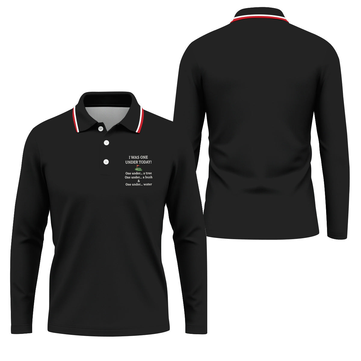 I Was One Under Today Black Golf Shirt, Funny Golf Shirt, Golf Shirts For Men, Polo Shirtor Men