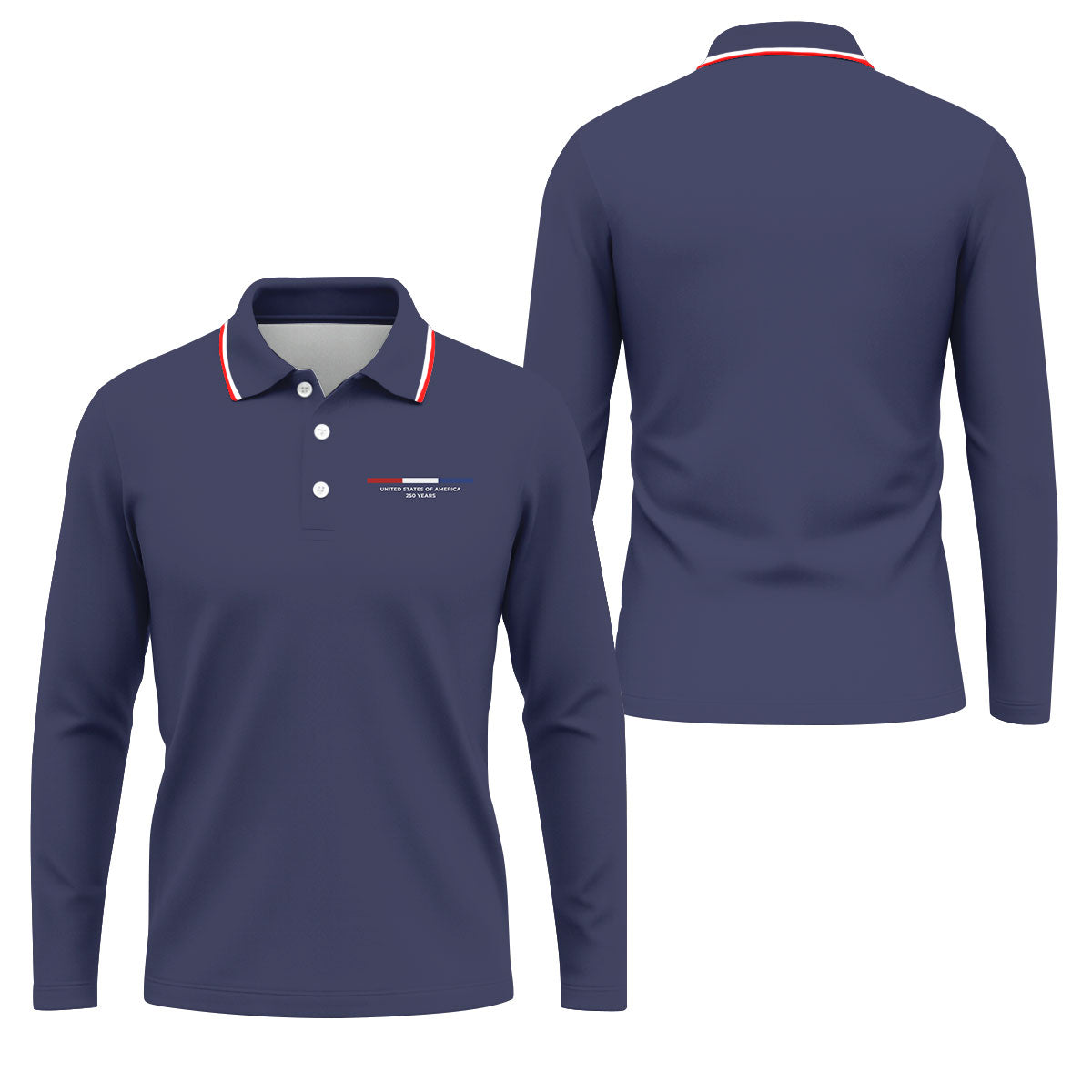 United States Of America 250 Years Navy Golf Shirt, Patriotic Golf Shirt, Golf Shirts For Men