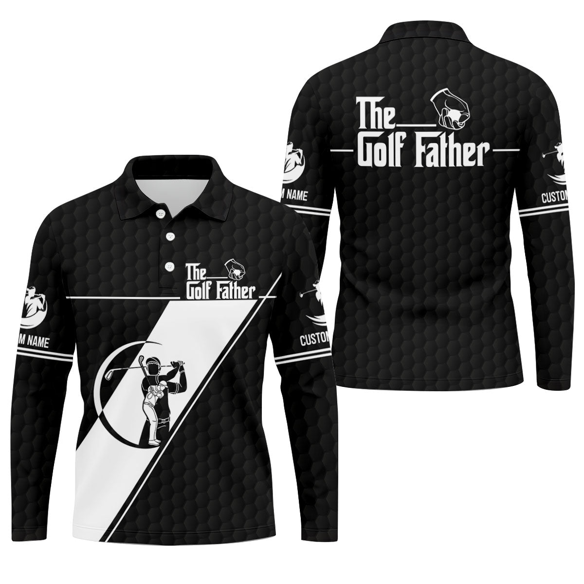 The Golf Father Golf Ball Pattern Father's Day Golf Shirt, Golf Gift For Dad, Polo ShirtFor Men
