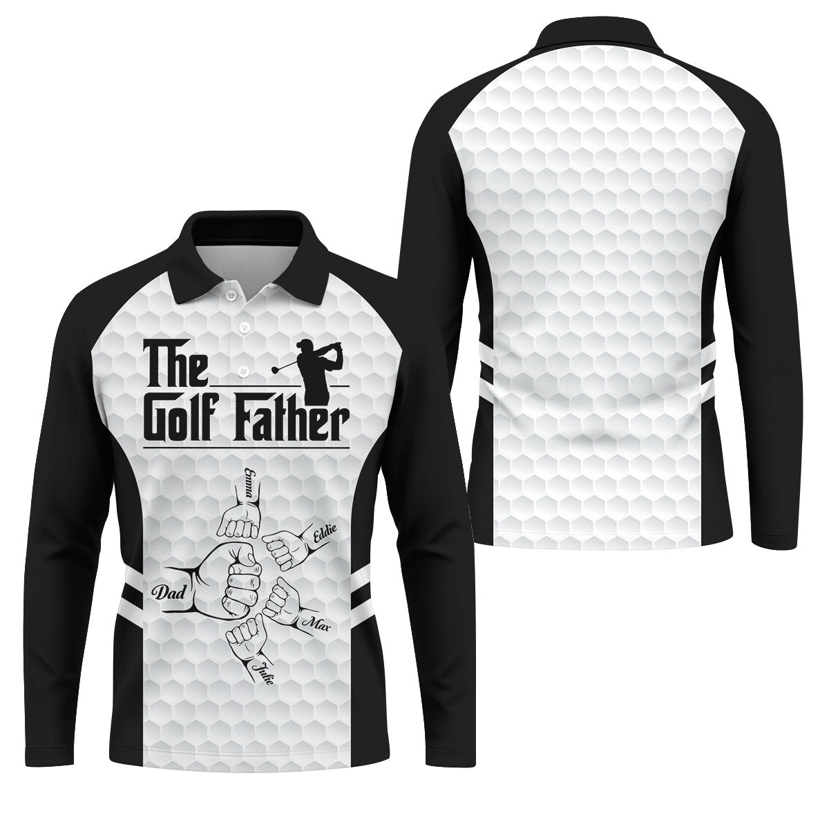 The Golf Father Golf Ball Pattern Golf Tops For Men, Golf Shirt For Dad, Father's Day Golf Gift