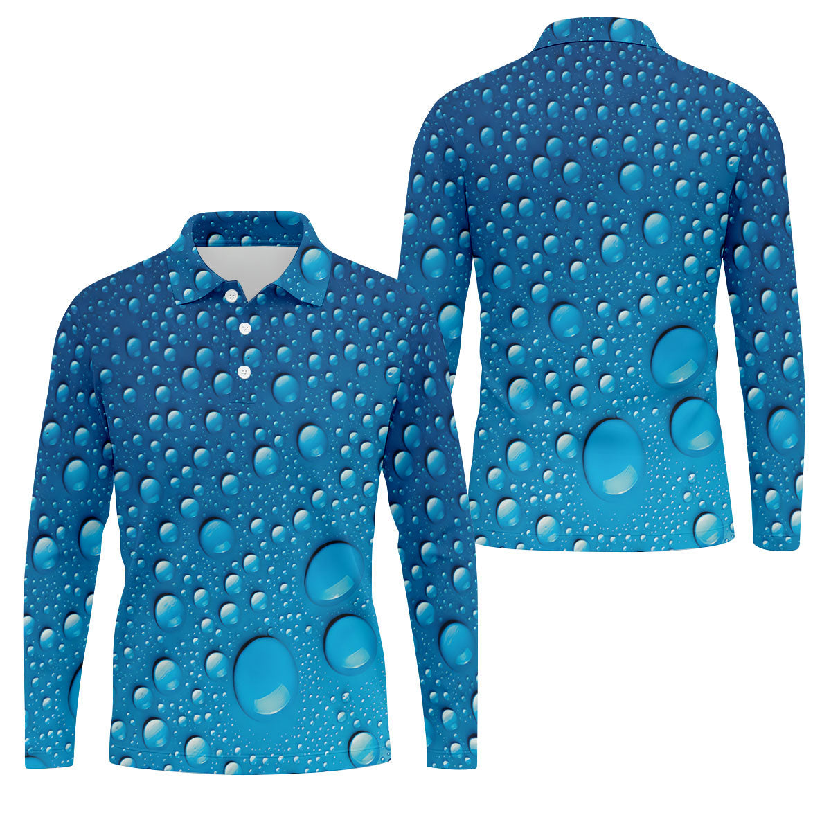 Rain Drops Blue Golf Shirt, Golf Tops For Men, Golf Shirts For Men, Polo Shirt Men