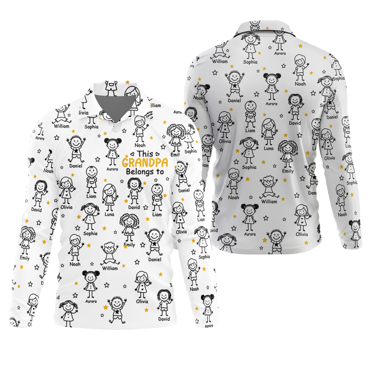 This Grandpa Dad Belongs To Kids Pet White Golf Shirt, Polo ShirtFor Men, Golf Gift For Men