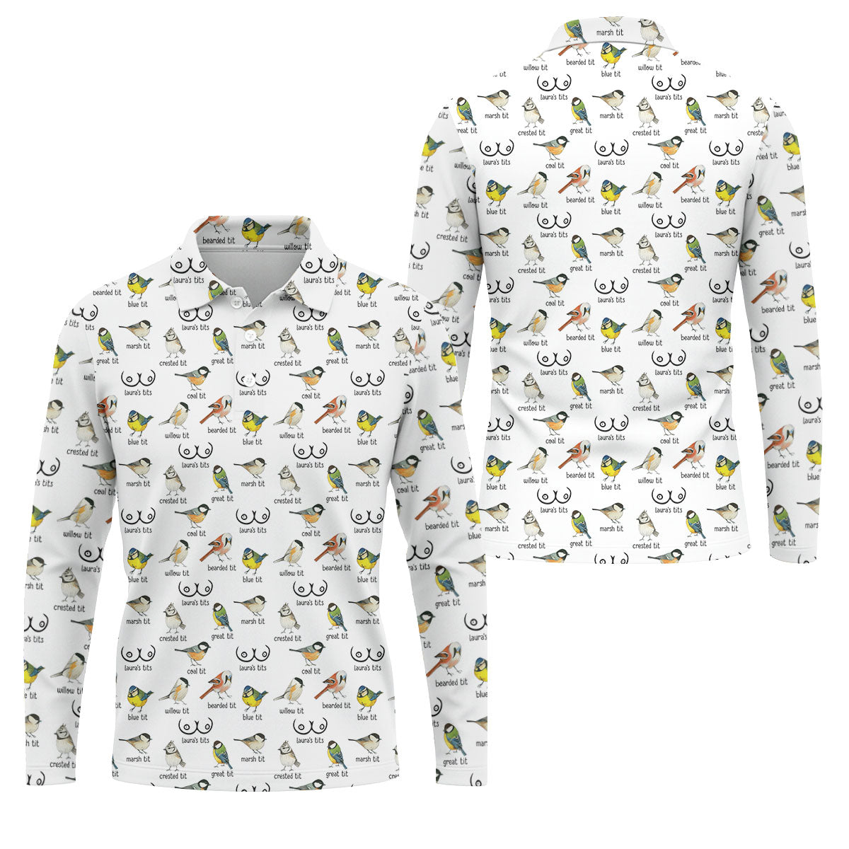 Funny Birds Adult Humor Men's Golf Shirts, Men's Funny Golf Shirts, Polo Shirt Men