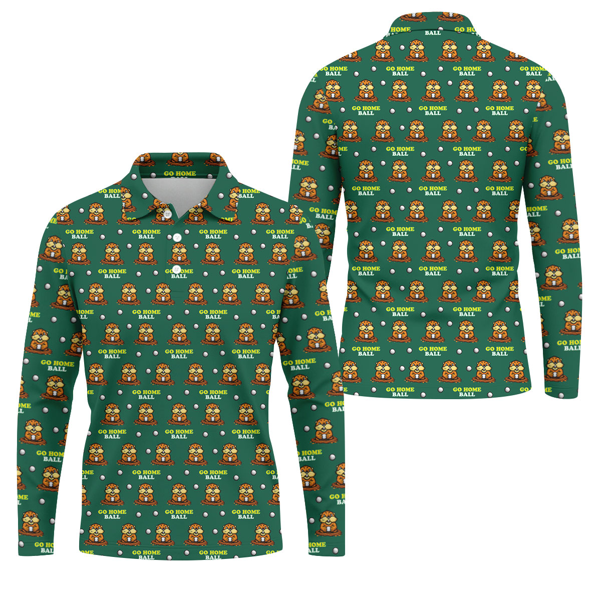 Go Home Ball Funny Groundhog Men's Golf Polo ShirtShirts For Men, Polo Shirt Men