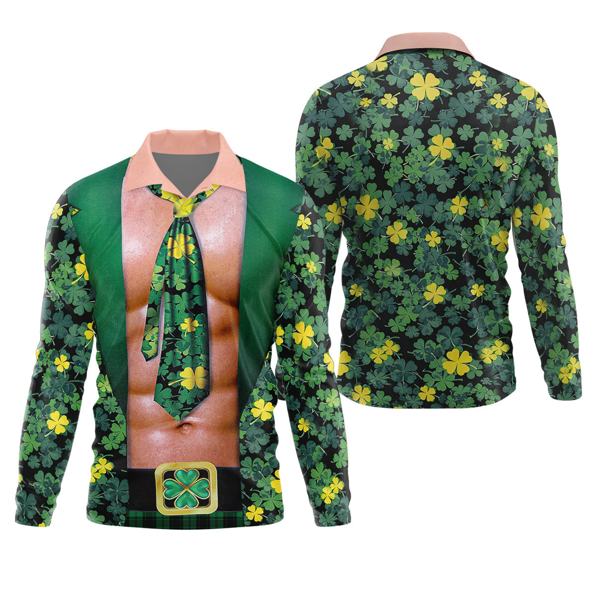 Funny St Patrick's Day Shamrock Golf Shirt, Golf Tops For Men, Polo ShirtFor Men, Golf Shirts For Men