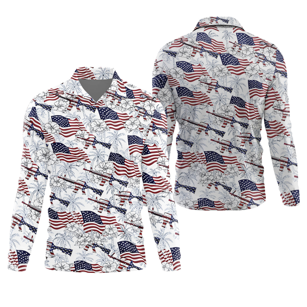 Hawaiian American Golf Tops For Men, 250th Anniversary Patriotic Golf Shirt, Polo ShirtFor Men