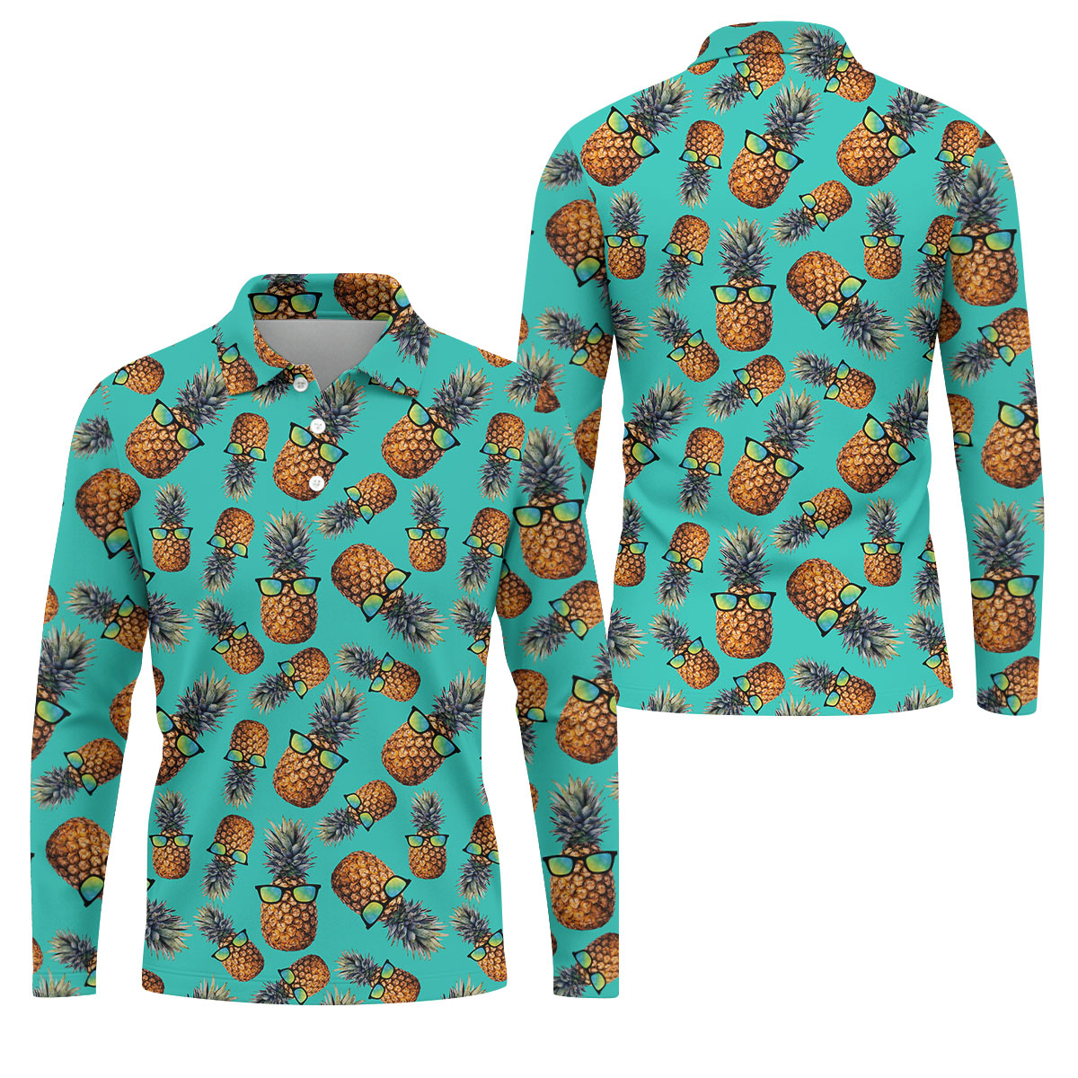 Cool Pineapple Tropical Theme Hawaiian Golf Shirt, Polo Shirtor Men, Golfing Apparel