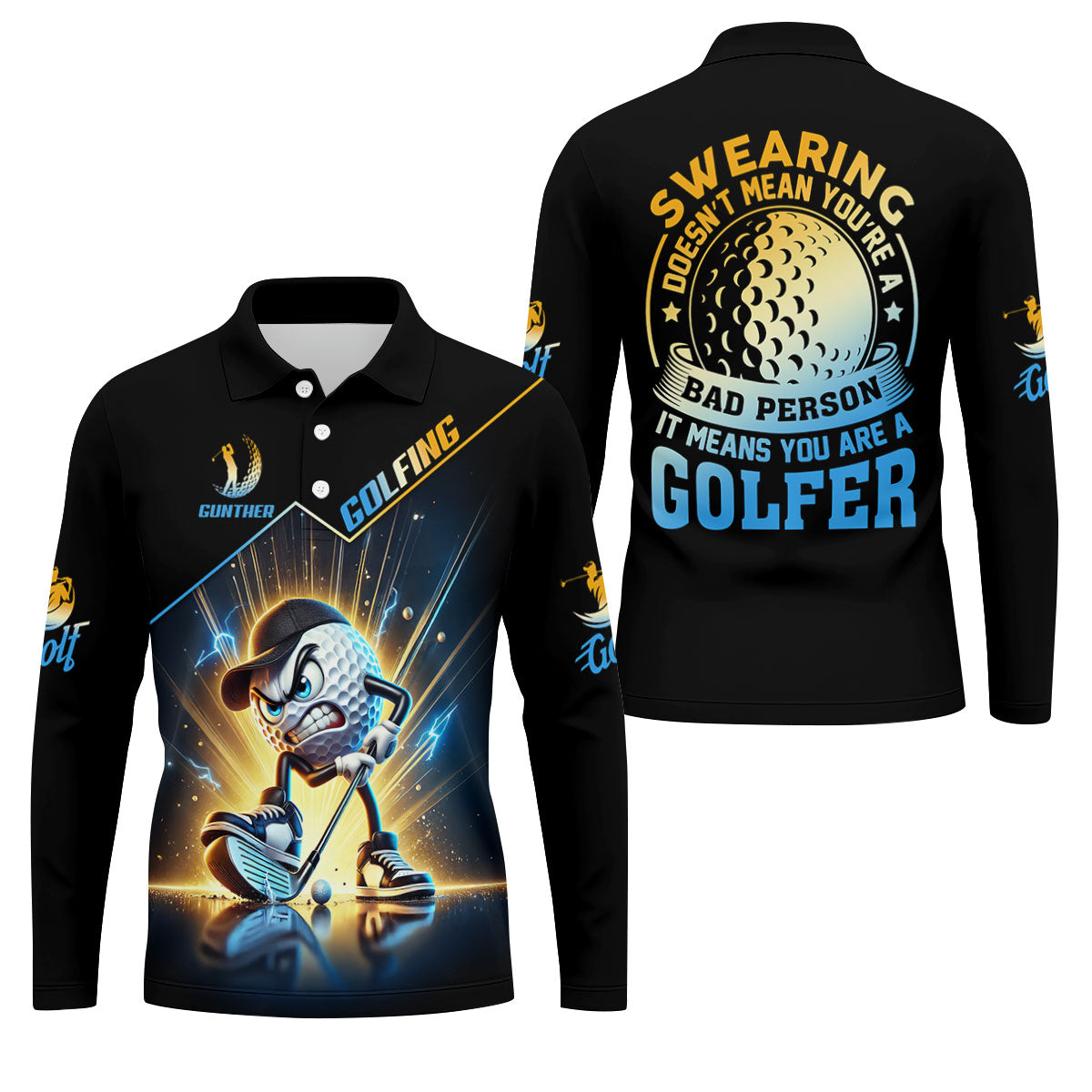 Swearing Doesn't Mean You're A Bad Person Fun Golf Shirt, Golf Tops For Men, Golf Shirts For Men