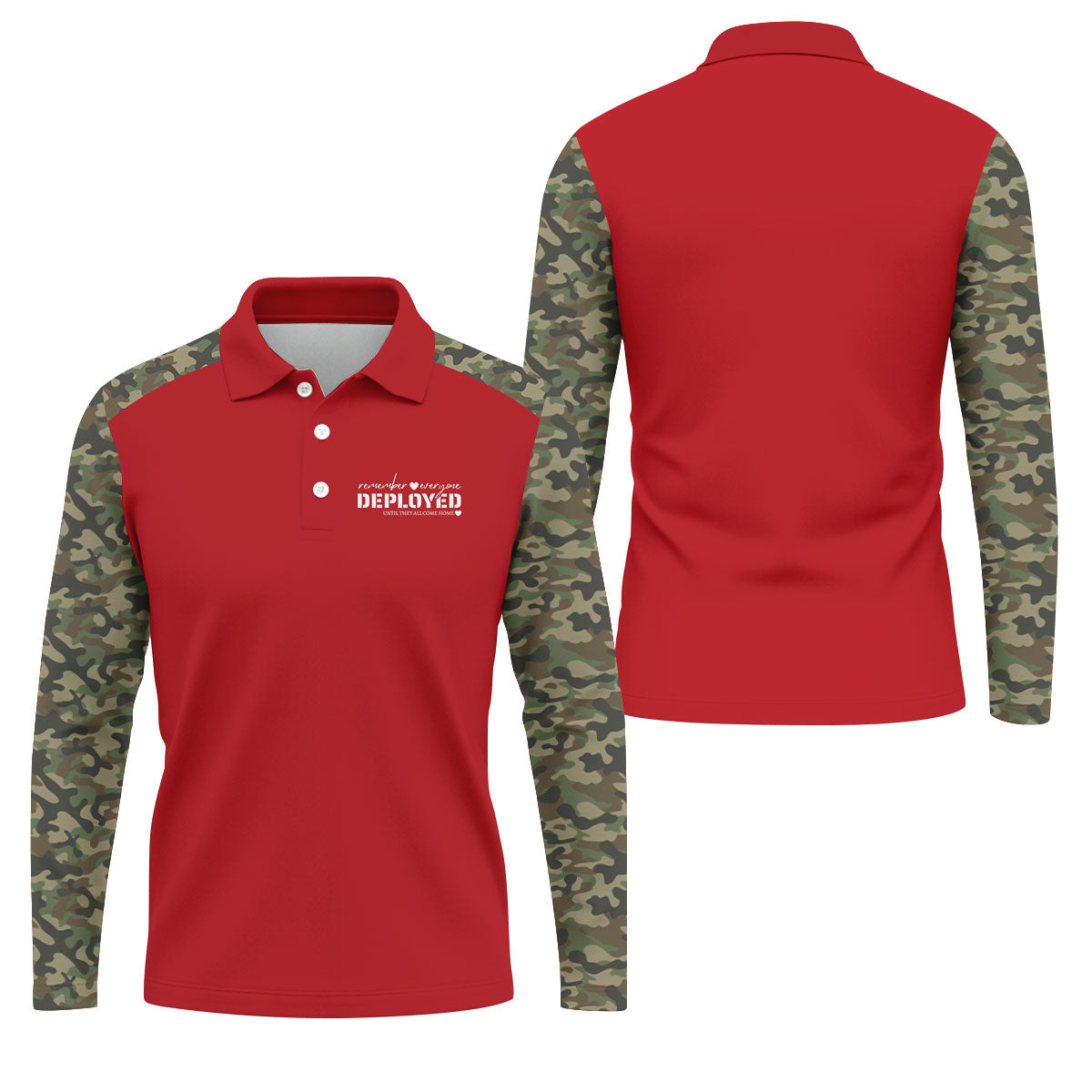Remember Everyone Deployed Camo Red Patriotic 4th Of July Golf Shirt, 250th Anniversary Golf Shirts For Men