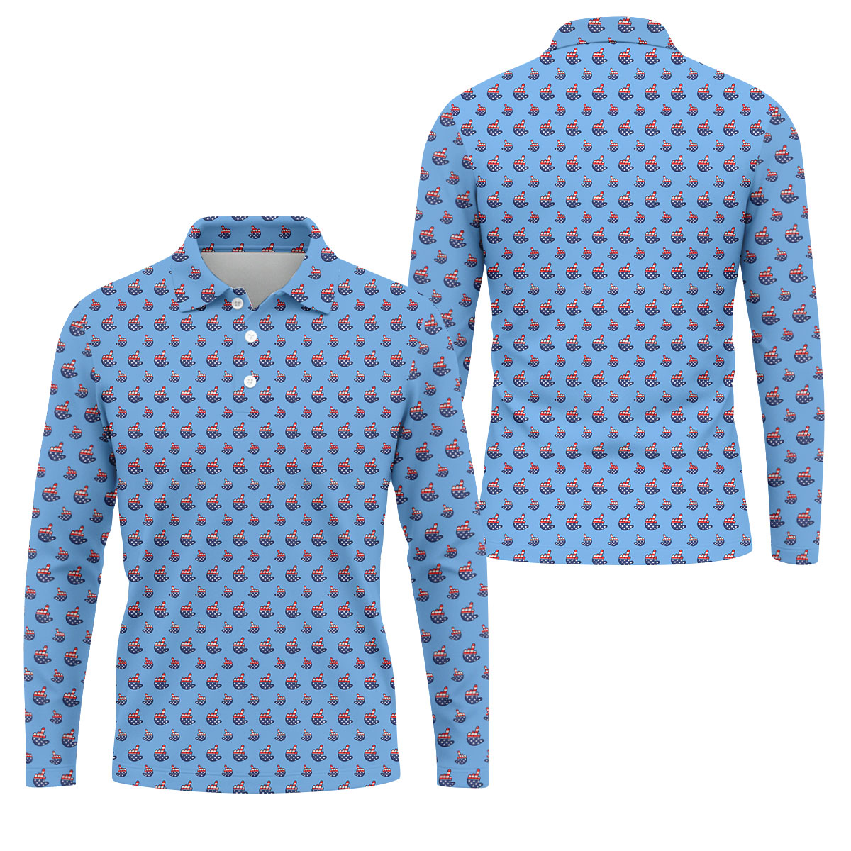 Funny Middle finger US Flag Pattern 250th Anniversary Blue Golf Shirt, 4th Of July Golf Shirts For Men