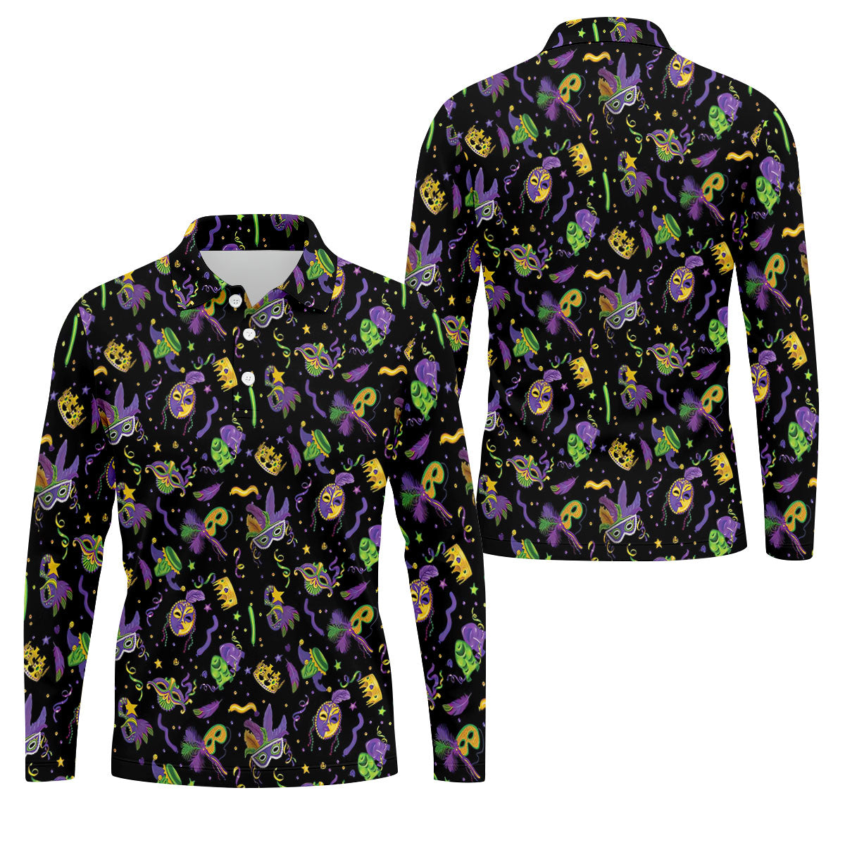 Mardi Gras Golf Golf Polo Shirt Mardi Gras Black Golf Shirt, Golf Tops For Men