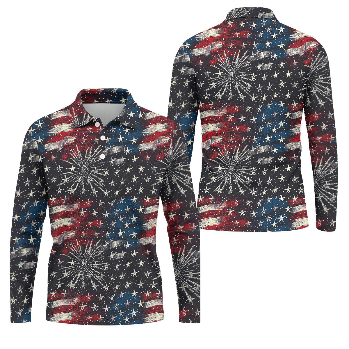 Patriotic American Flag Distressed Color 4th Of July Golf Shirts For Men, 250th Anniversary Polo ShirtFor Men