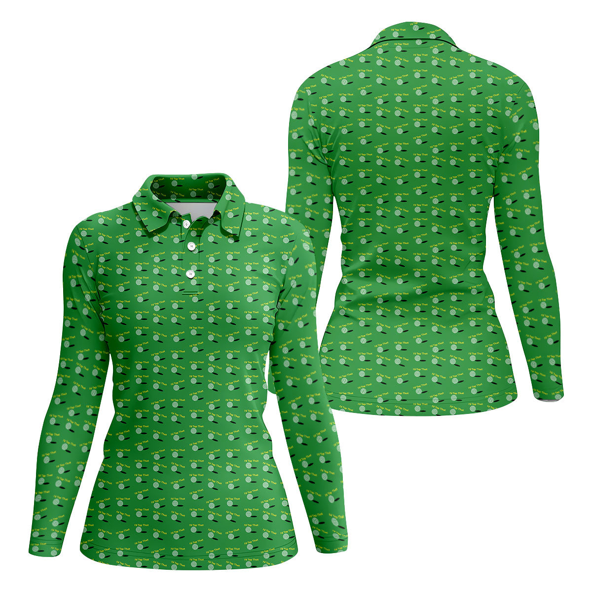 Funny Id Tap That Golf Ball Pattern Golf Shirt, Womens Golf Tops, Golf Polo For Women