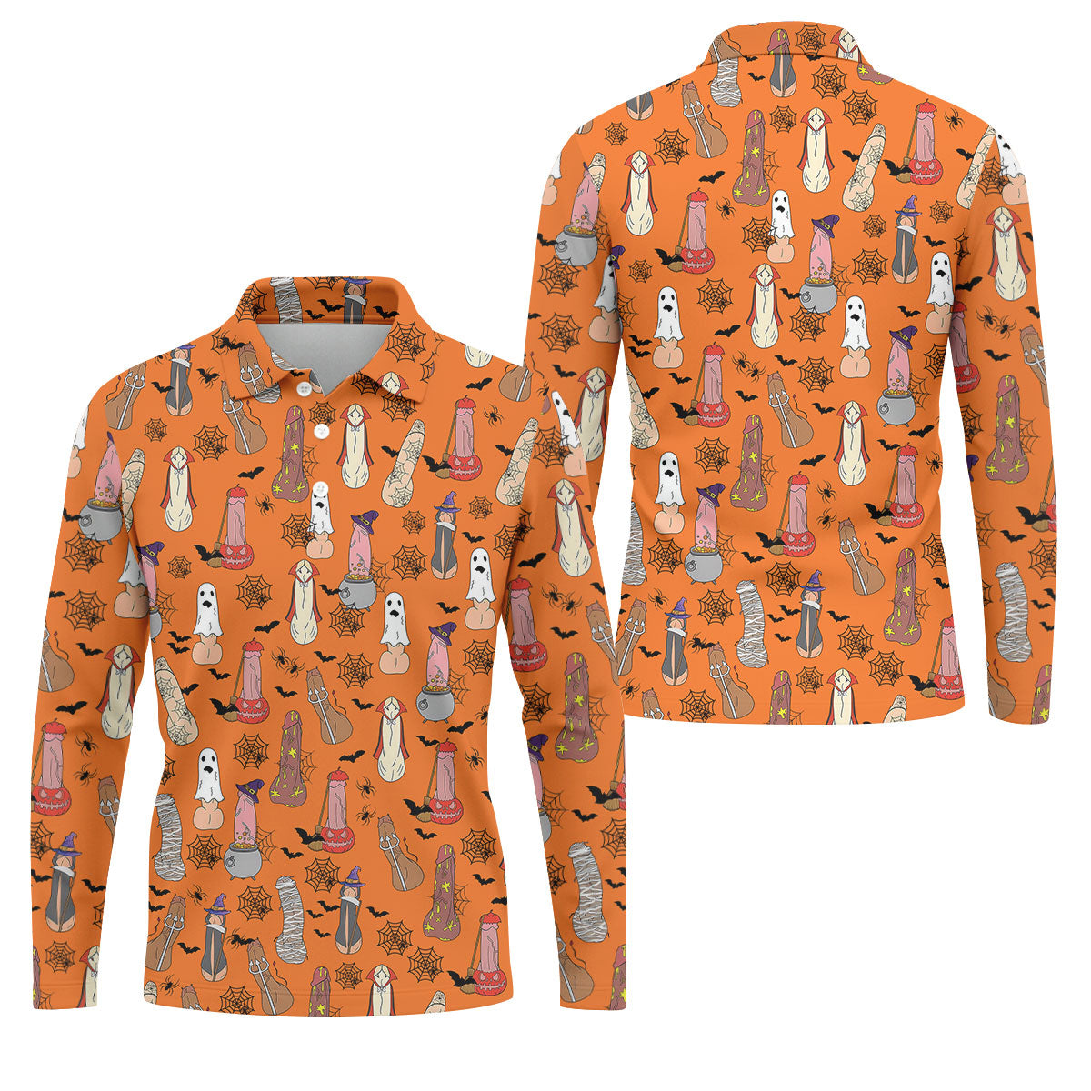 Funny Dirty Orange Halloween Golf Shirt, Fun Golf Shirts For Men, Halloween Gift Idea, Polo For Men