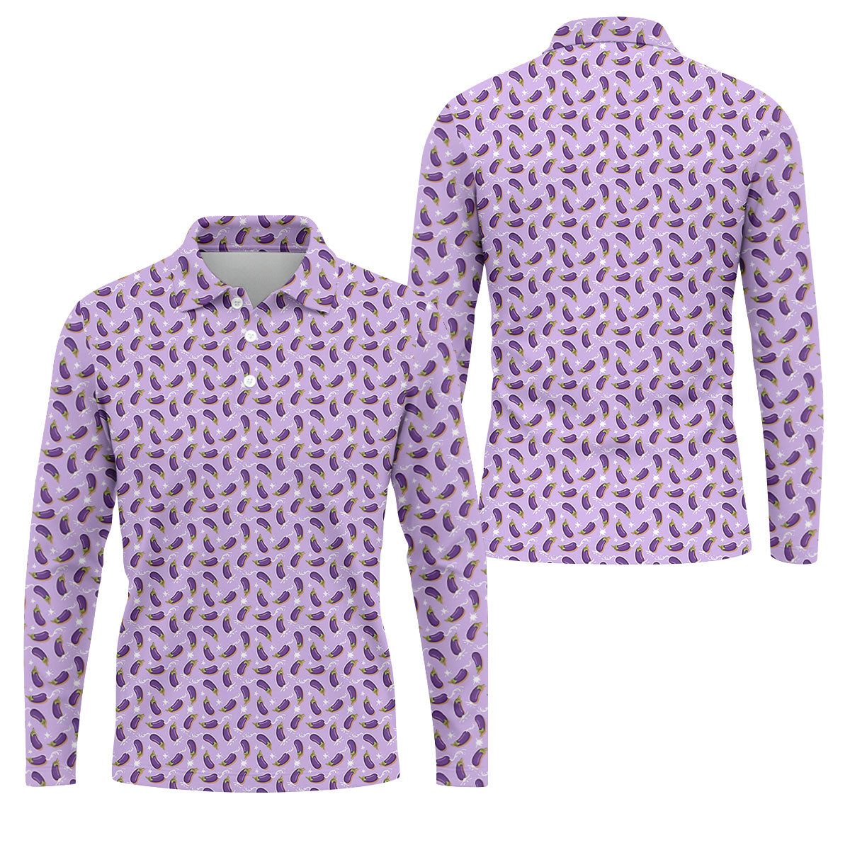 Funny Eggplant Purple Golf Shirt, Fun Golf Shirts For Men, Polo ShirtFor Men, Golf Gift For Men