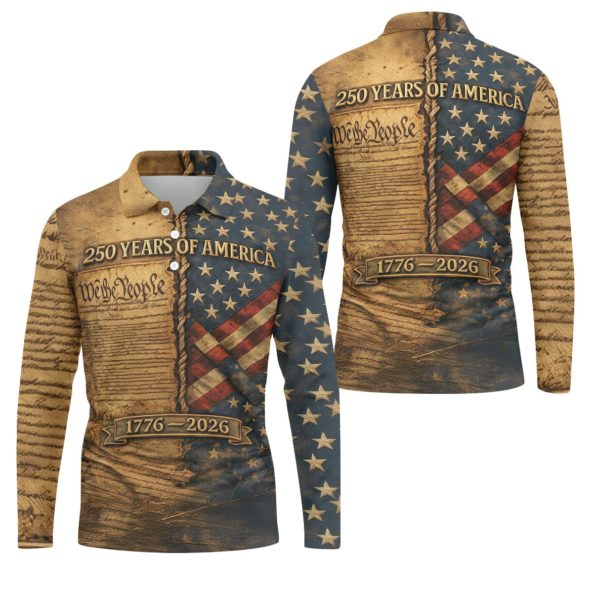 We The People 250 Years Of America 1776-2026 4th Of July Golf Shirt, Retro Golf Shirt, Golf Shirts For Men