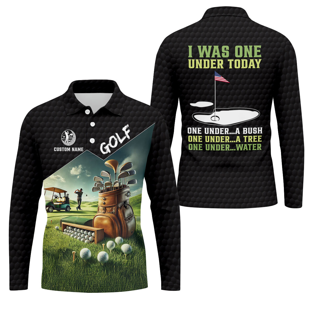 I Was One Under Today Golf Ball Pattern Funny Golf Shirt, Custom Golf Shirts, Golf Shirts For Men