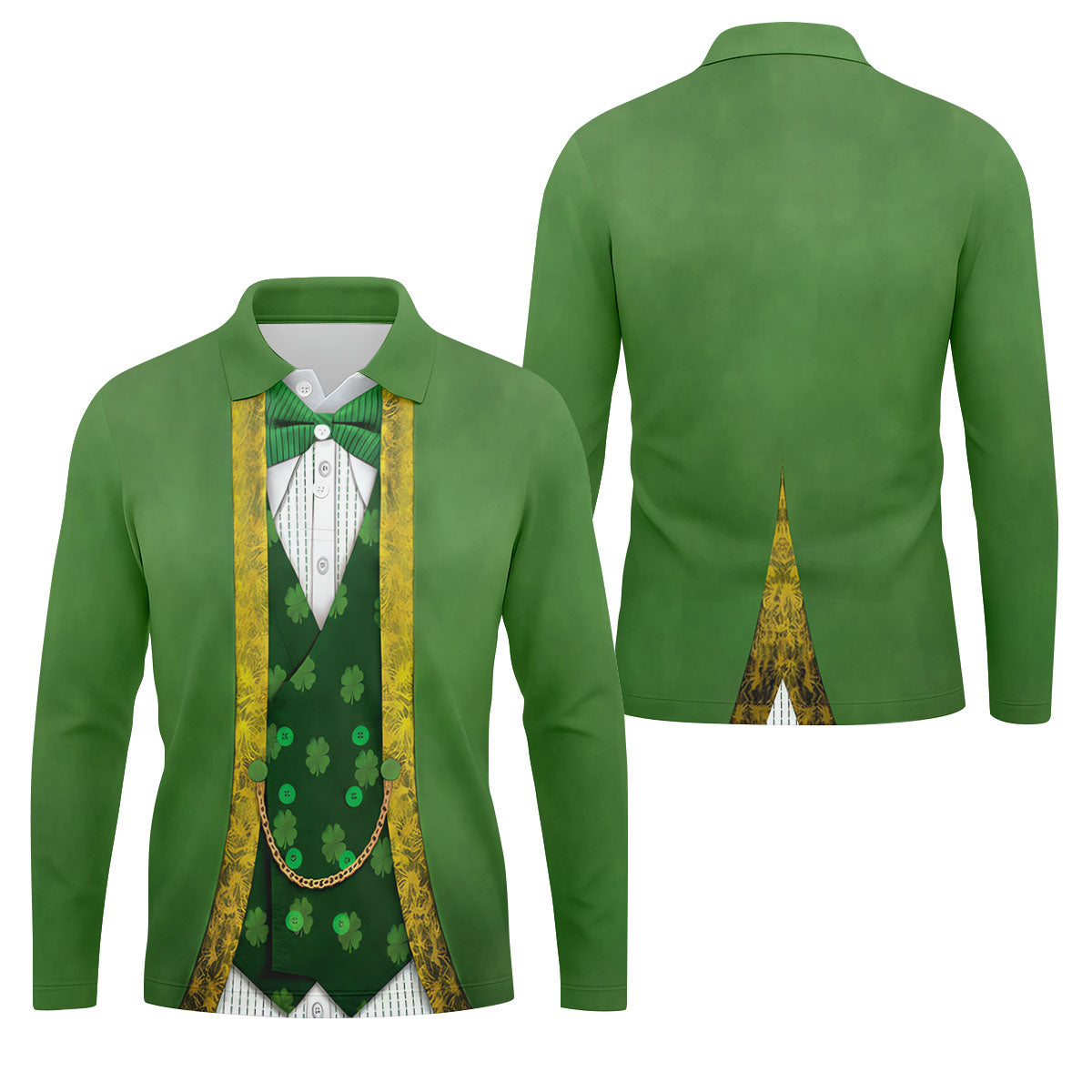 St Patrick's Day Leprechaun Costume Print Golf Tops For Men, Polo ShirtFor Men, Golf Shirts For Men
