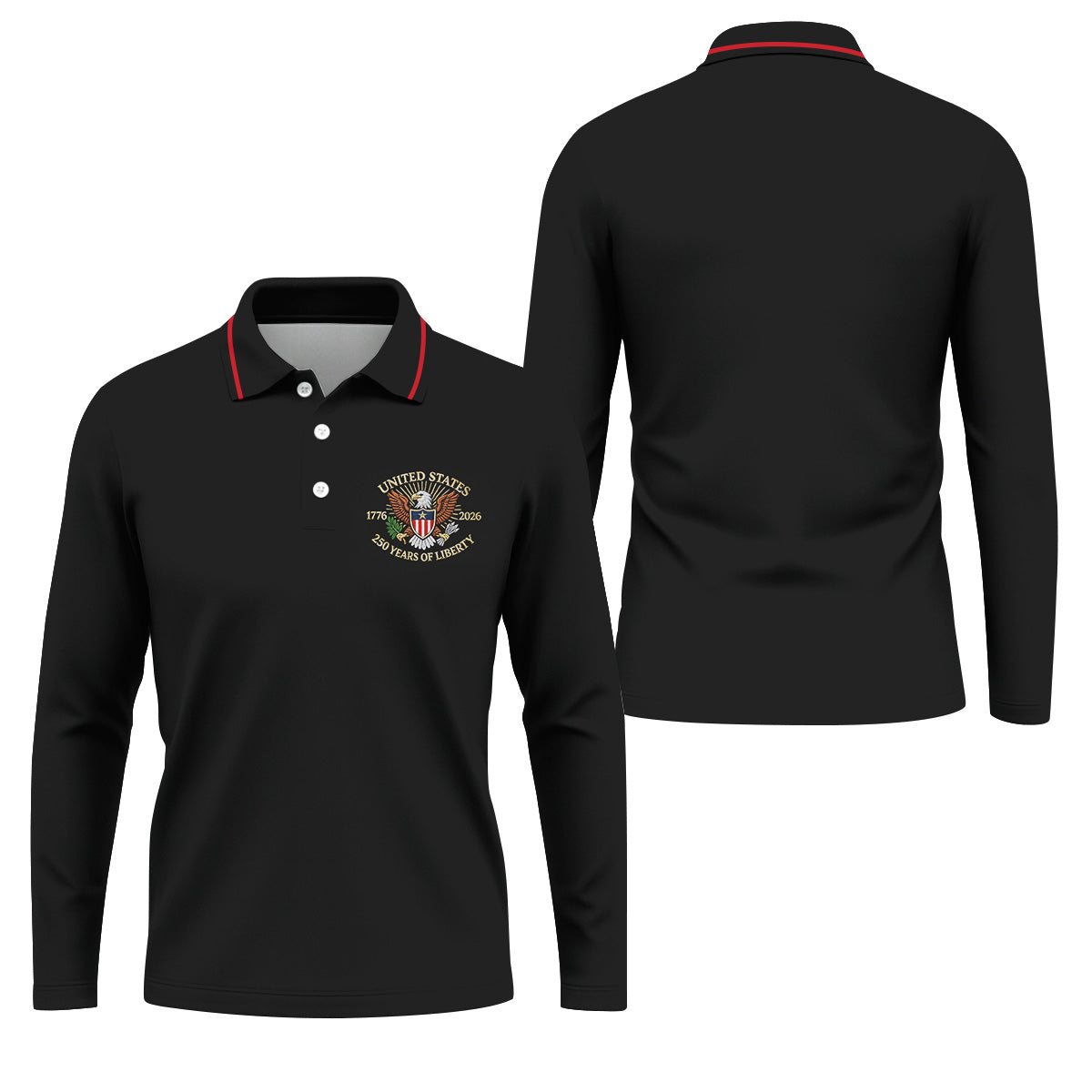 America Bald Eagle 250 Years Of Liberty Patriotic 4th Of July Golf Shirt, Golf Shirts For Men