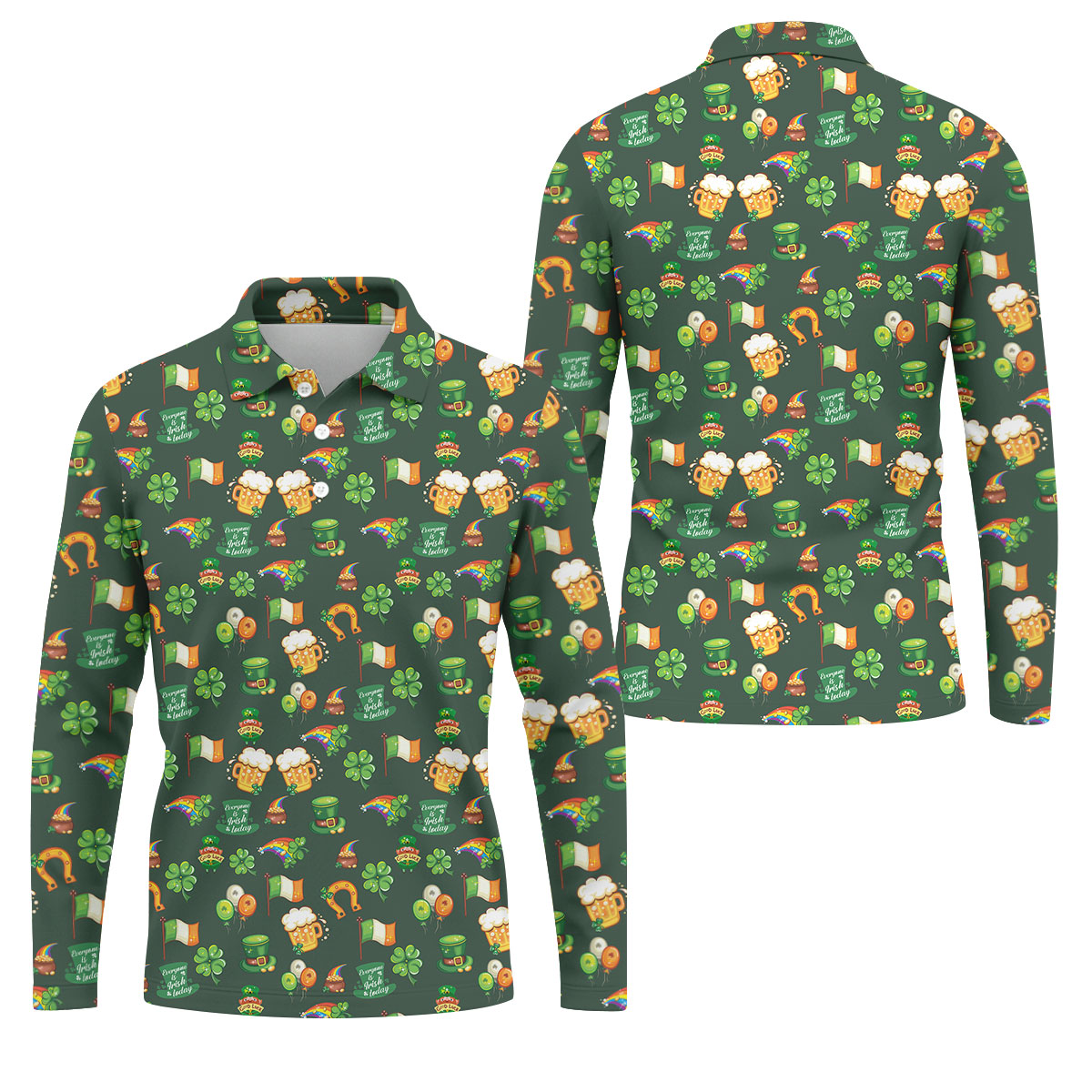 Everyone Is Irish Today Shamrock St Patrick's Day Dark Green Golf Shirt, Polo ShirtFor Men, Golf Shirts For Men