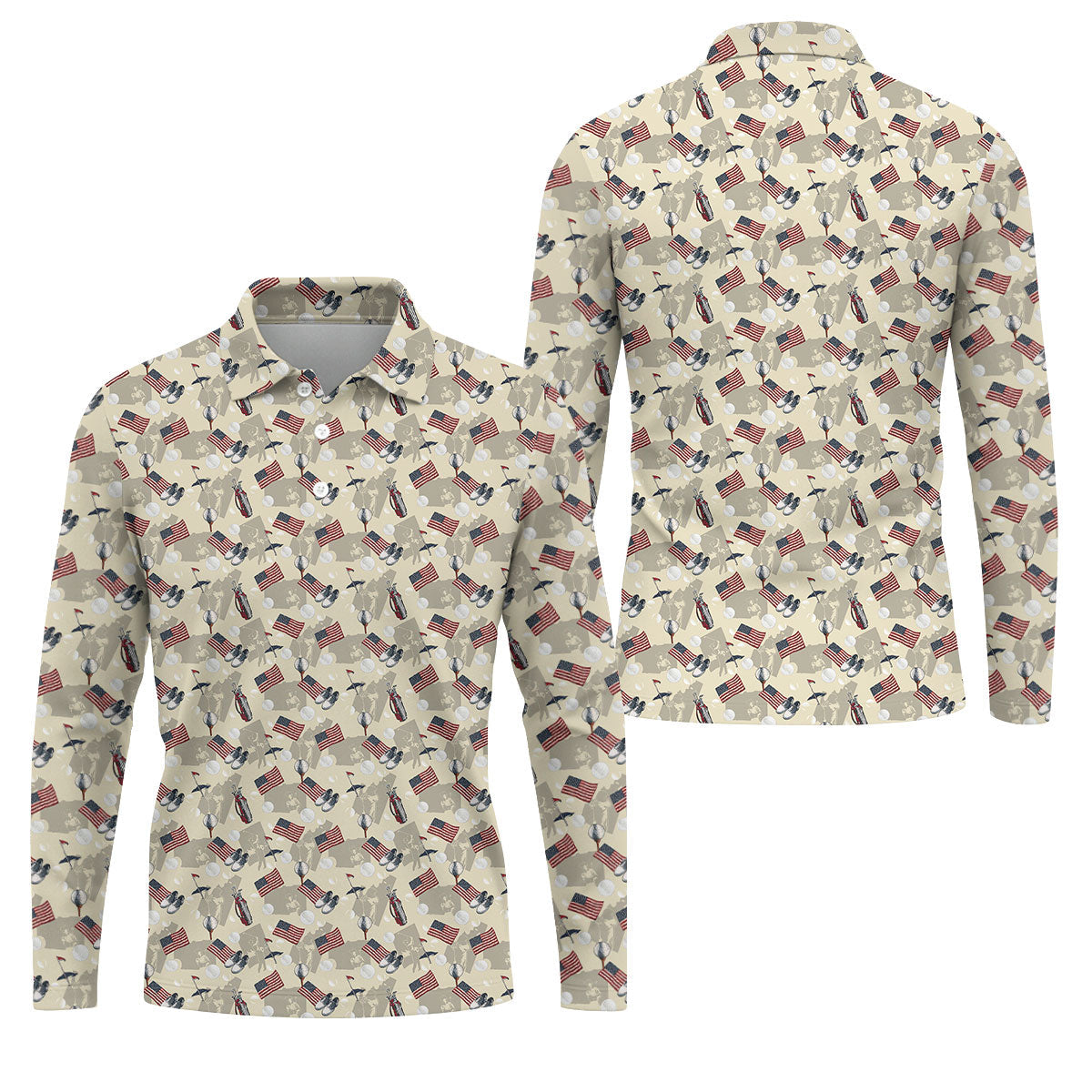 American Flag Pattern 250 Celebration Vintage Golf Shirt, Patriotic 4th Of July Golf Shirts For Men
