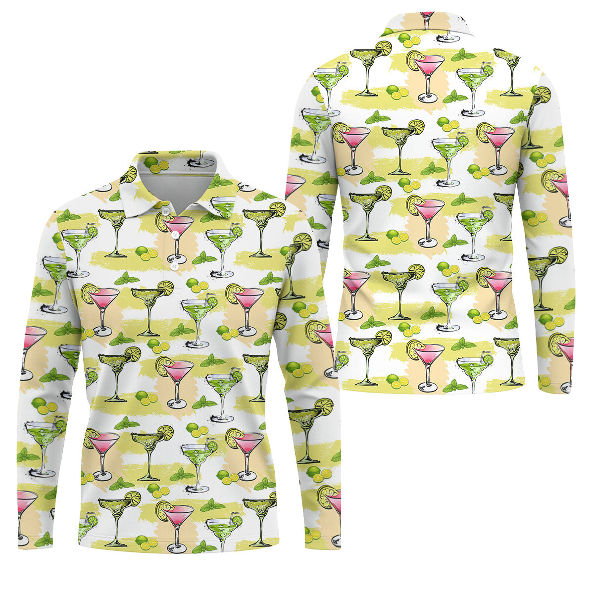 Cocktail Margarita Summer Party Men's Polo ShirtCinco De Mayo Celebration Fiesta Golf Shirt For Men
