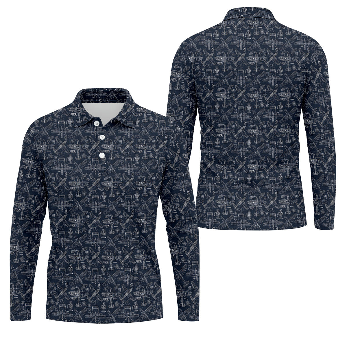 Aircraft Models Airplane Blueprints Golf Tops For Men, Polo ShirtFor Men, Golf Shirts For Men