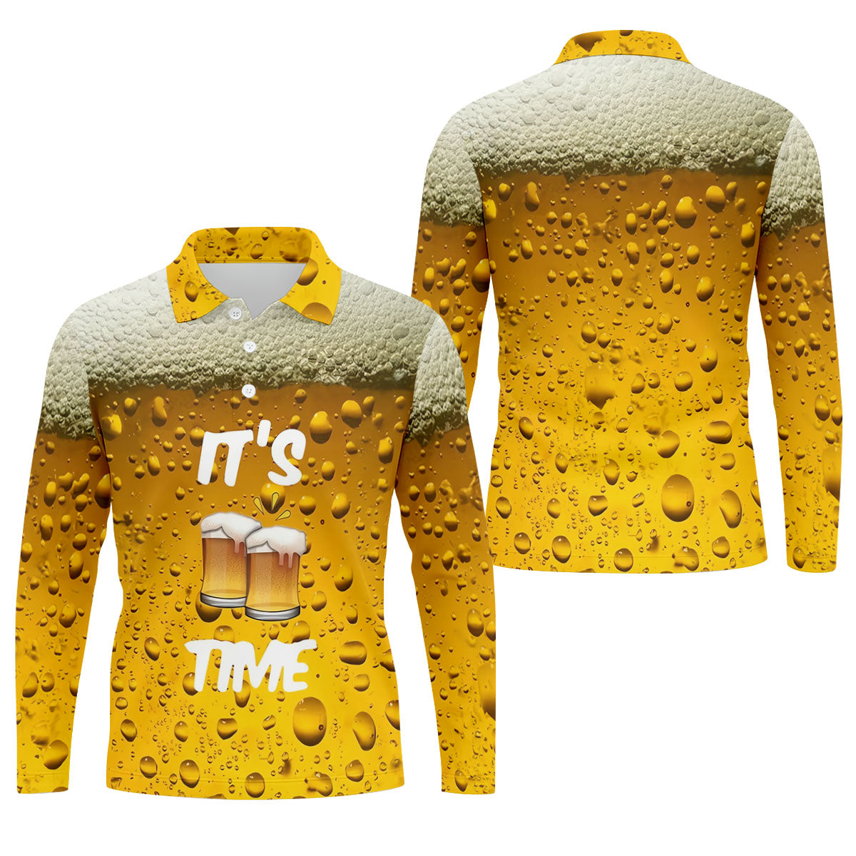It's Time Golf And Beer Men's Funny Golf Shirts, Hawaiian Golf Shirt, Polo Shirtor Men
