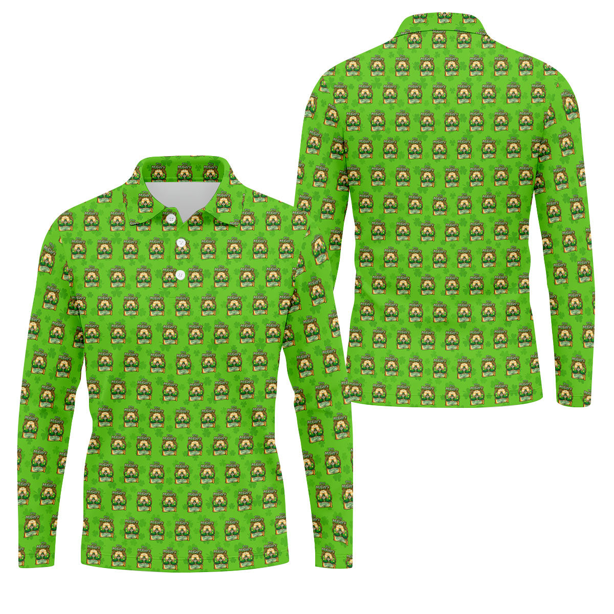 Green St Patrick's Day Funny Adult Shamrock Golf Shirt, Polo ShirtFor Men, Golf Shirts For Men