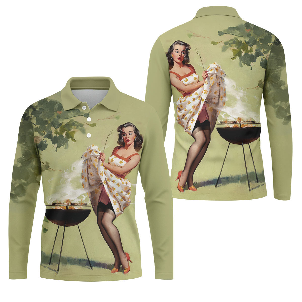 Hot Beauty Men's Funny Golf Shirts, Retro Golf Shirt, Polo ShirtFor Men, Golf Shirts For Men