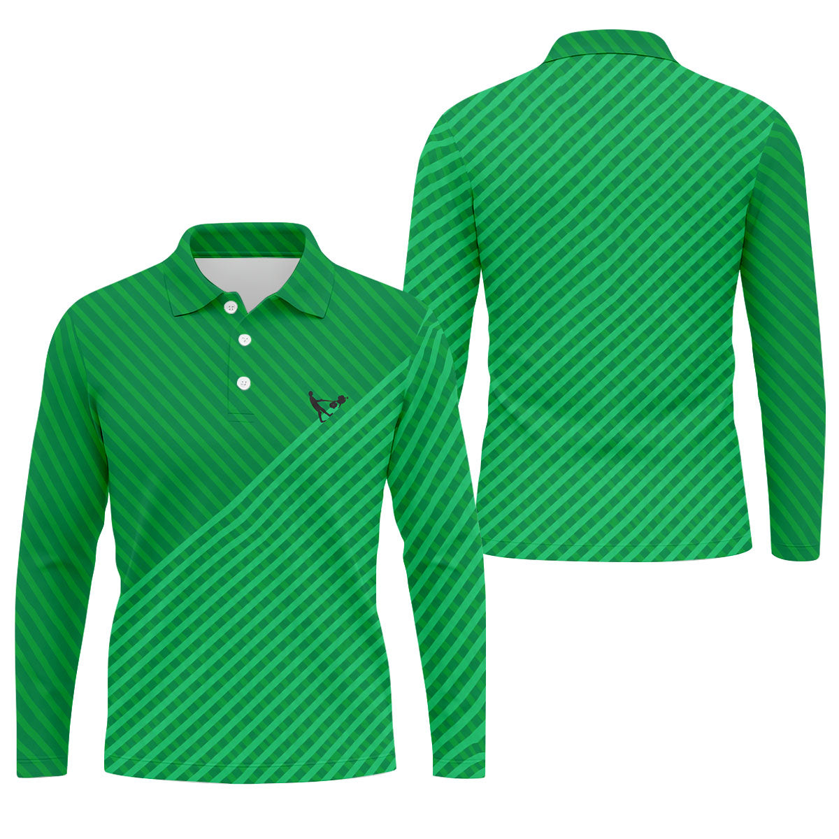 Lawn Mower Green Cross Stripe Father's Day Golf Shirt, Polo Shirt Men, Golf Gift For Dad