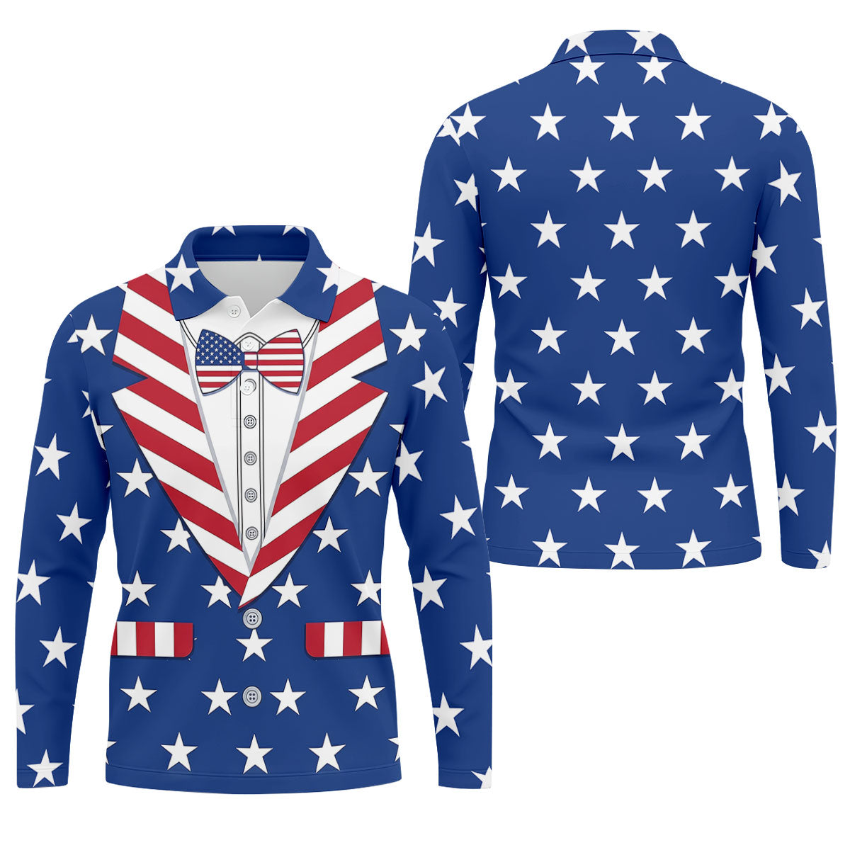 US Flag Costume Patriotic 4th Of July Golf Shirt, 250th Anniversary Polo Shirt Men