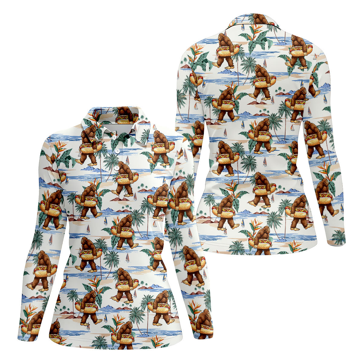 Pink Cowgirl Western Party Icons Golf Polo Shirt, Golf Shirts FAFunny Bigfoot Carrying Hot Dog Float Beach Golf Polo Shirt, Golf Tops For Women, Ladies Golf Shirtor Women, Ladies Golf Shirt (Copy)