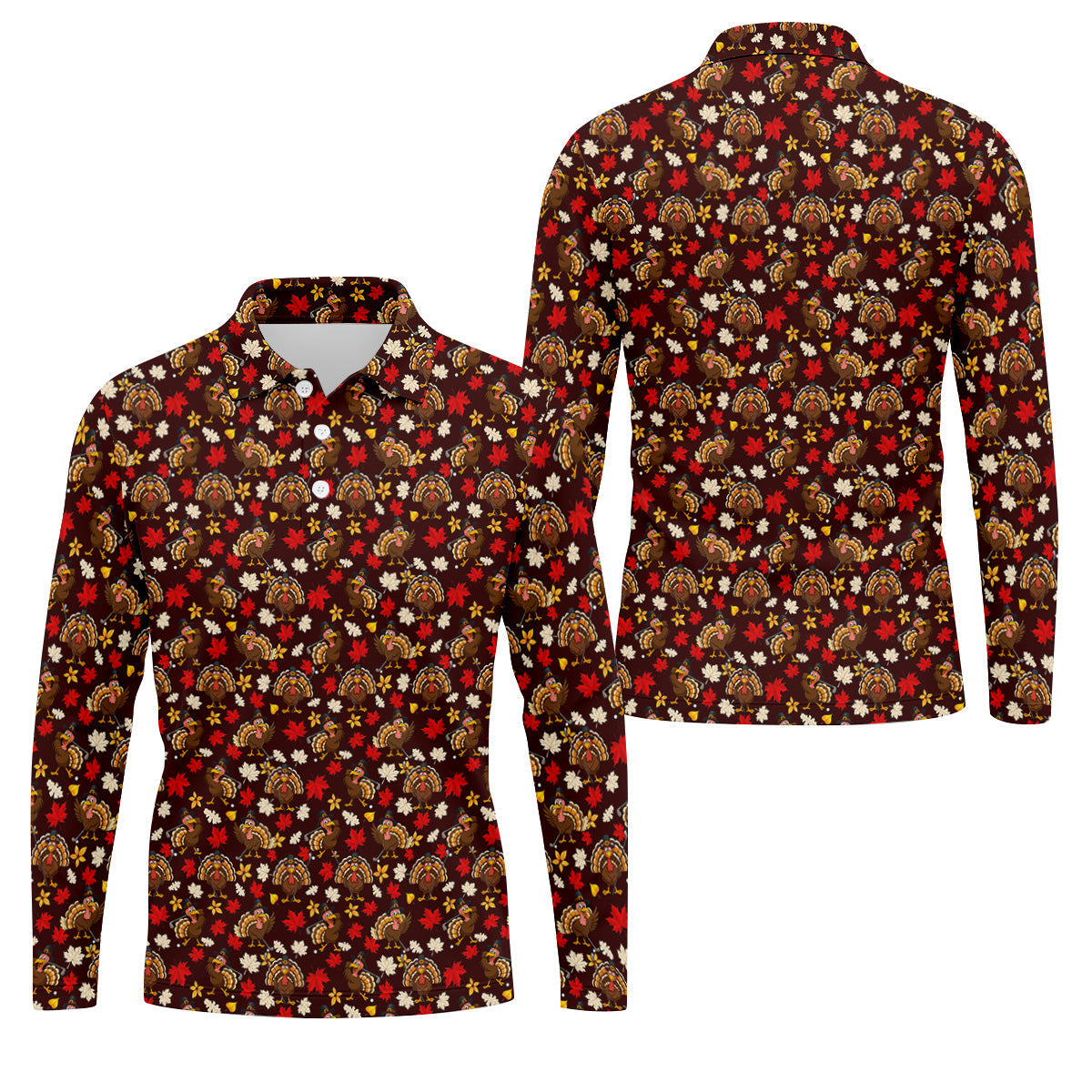 Funny Thanksgiving Turkey Golf Pose Golf Tops For Men, Polo Shirtor Men, Golf Gift For Men
