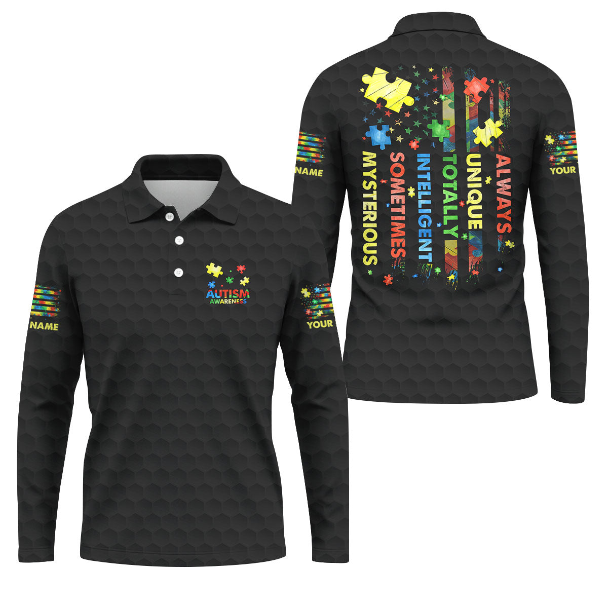 Autism Awareness Always Unique Totally Intelligent Sometimes Mysterious Golf Shirts For Men, Polo Shirtor Men