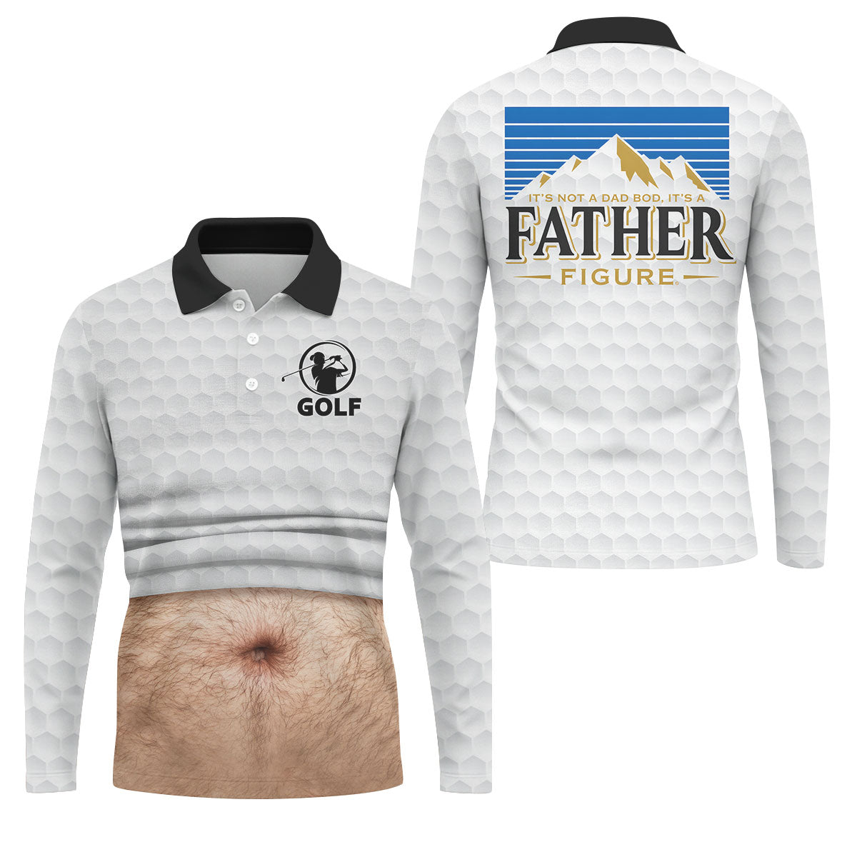 It's Not A Dad Bod It's A Father Figure Men's Funny Golf Shirts, Father's Day Golf Gift