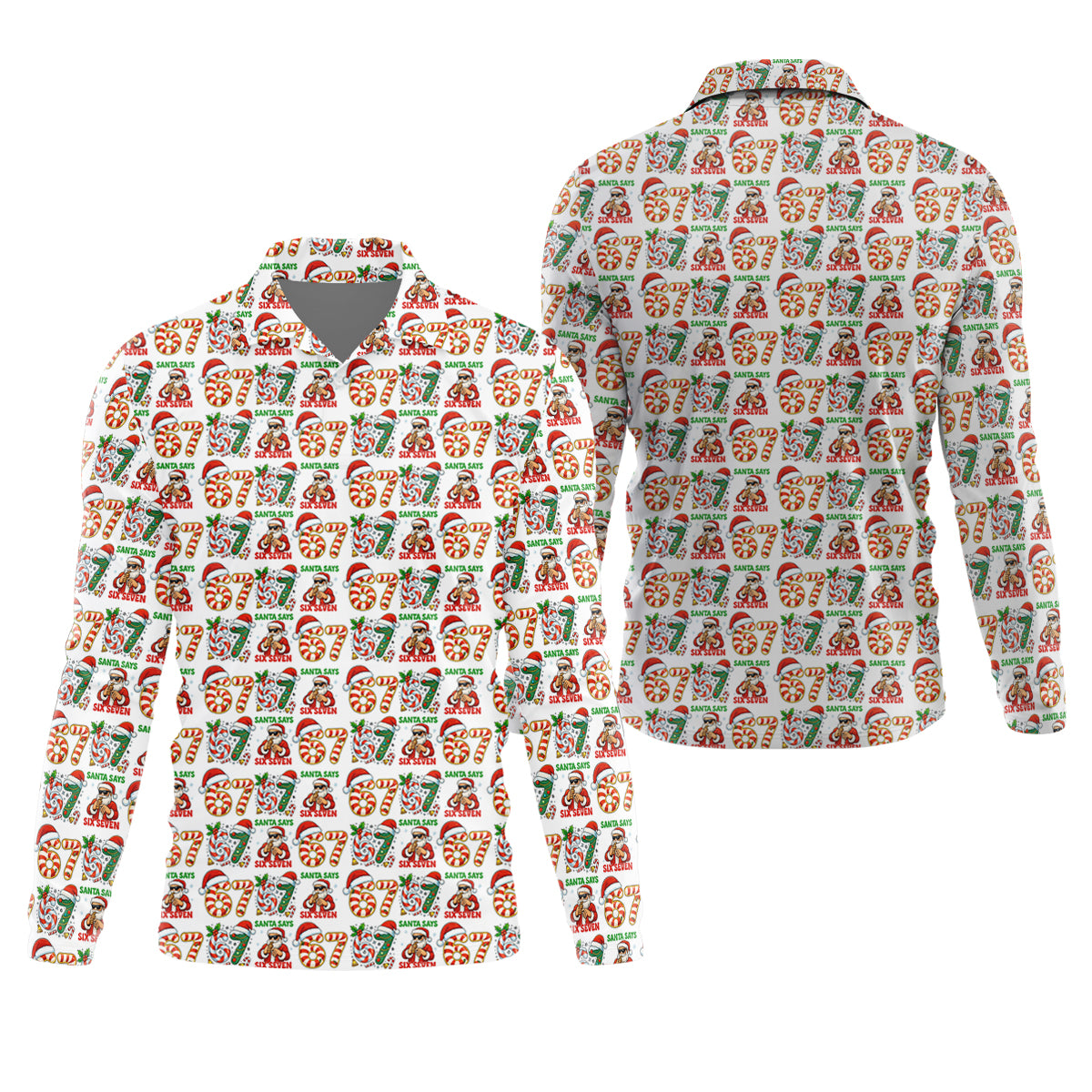 Santa Says Six Seven Funny Christmas Golf Shirt For Men, Christmas Golf Tops, Men Golf Apparel