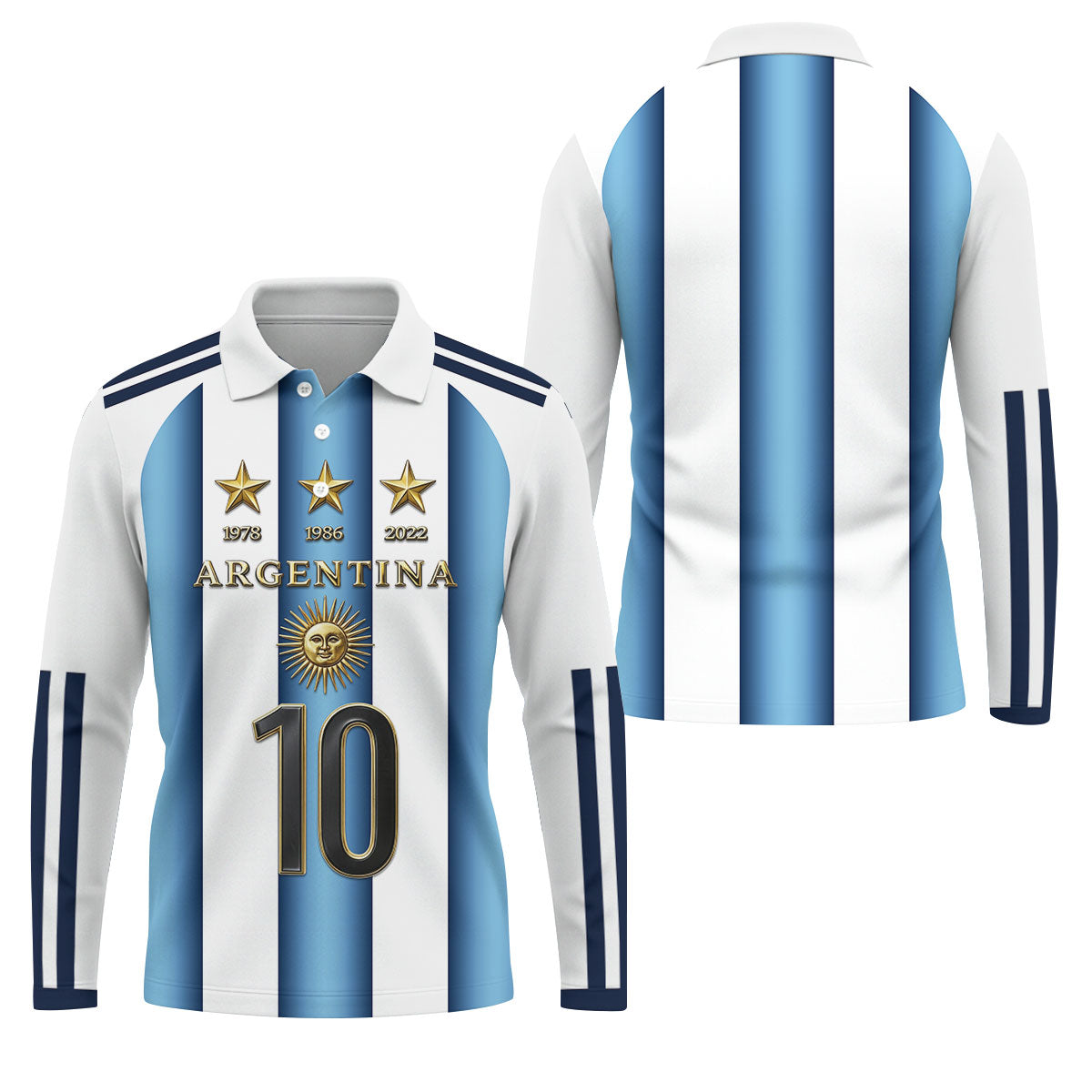 Argentina World Cup Sun Of May Golf Tops For Men, Football Theme Polo Shirtor Men
