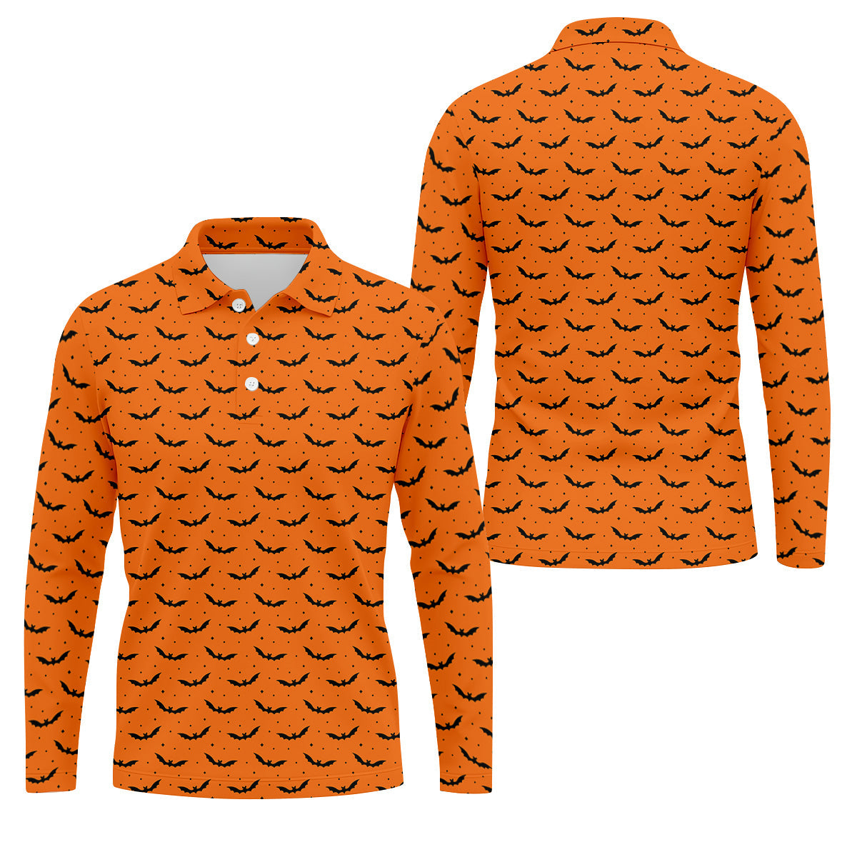 Spooky Bats Orange Halloween Golf Shirt, Polo ShirtFor Men, Golf Gift For Men, Golfing Apparel