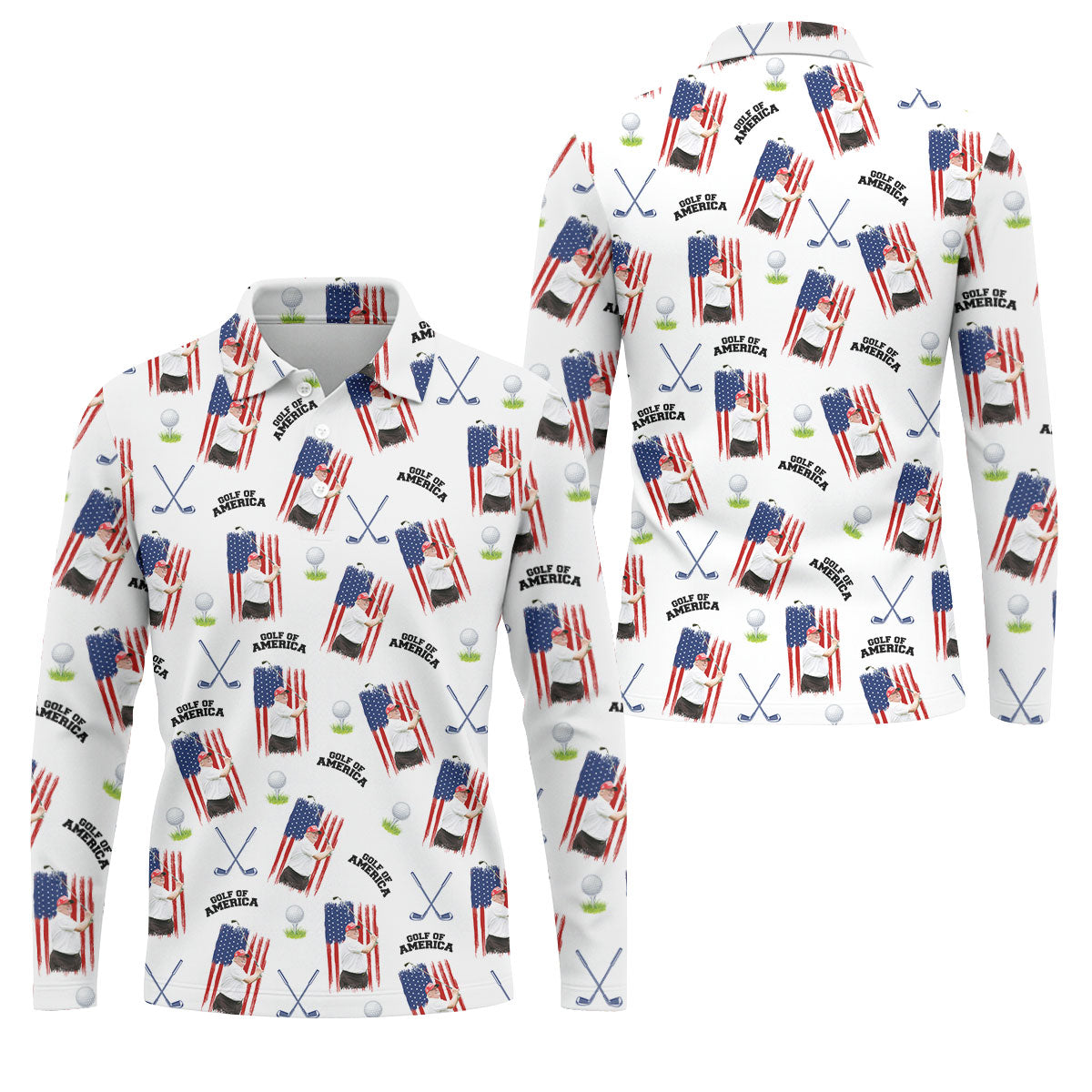 Golf Of America Patriotic Golf Shirt, Men's Funny Golf Shirts, 250 Years 4th Of July Golf Shirts For Men