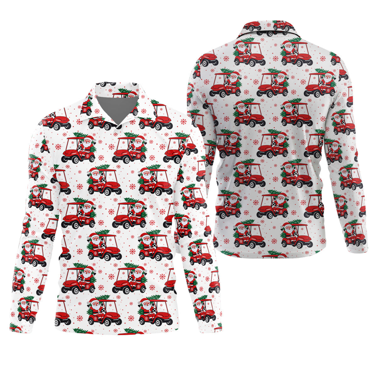 Santa Claus Golf Cart Fun Golf Shirts For Men, Christmas Golf Shirt, Polo Shirtor Men, Golf Gift For Men