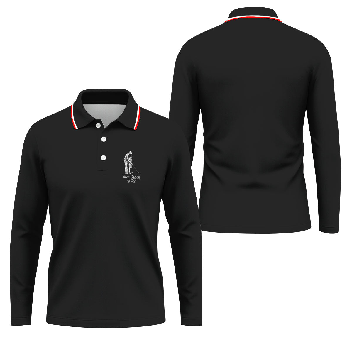 Best Dad Papa By Par Custom Photo Father's Day Golf Shirt, Golf Gift For Dad, Golf Polo For Men