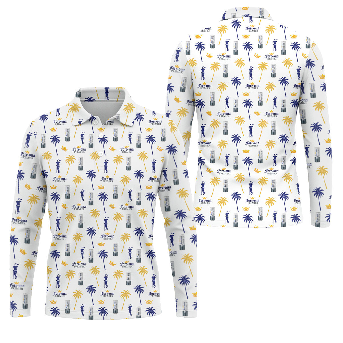 Fore-ona Premier Find Your Fairway Golfer Drinking Men's Funny Golf Shirts, Golf Shirts For Men