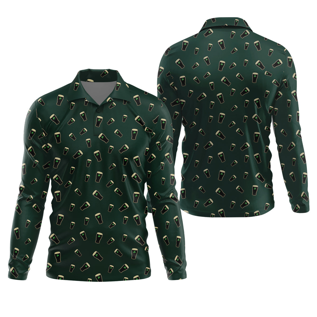 Dark Stout Beer St Patrick's Day Green Shamrock Golf Shirt, Polo ShirtFor Men, Golf Shirts For Men