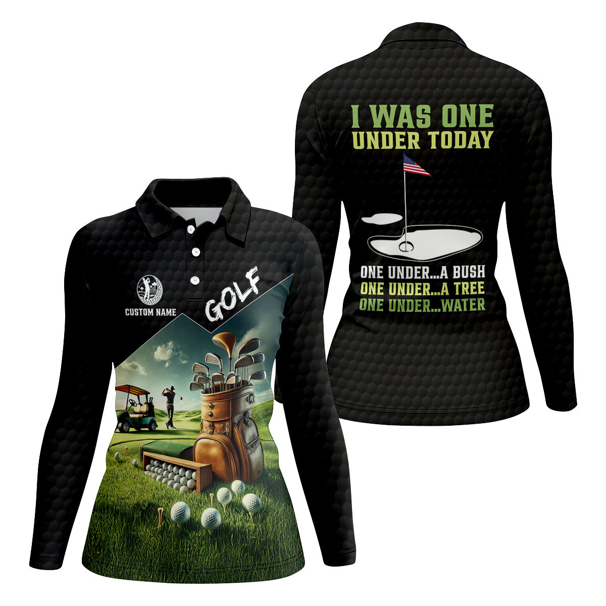 I Was One Under Today Golf Ball Pattern Funny Golf Shirt, Custom Golf Shirts, Golf Shirt For Women