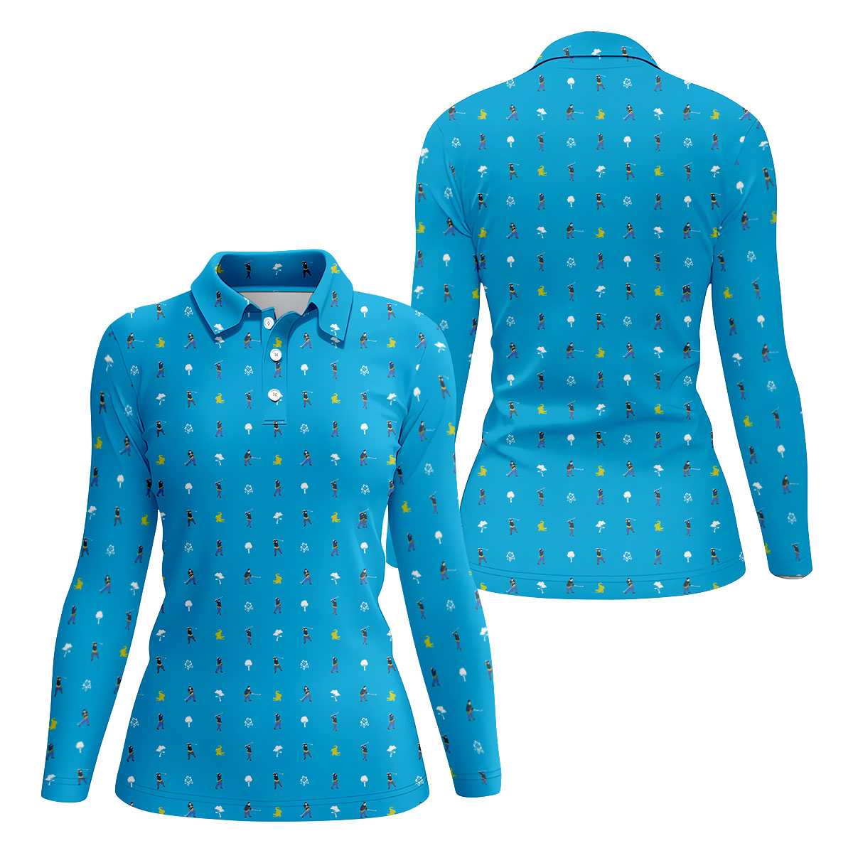 30th Anniversary Sport Movie Character Blue Golf Shirt, Fun Women's Golf Shirts, Ladies Golf Shirt