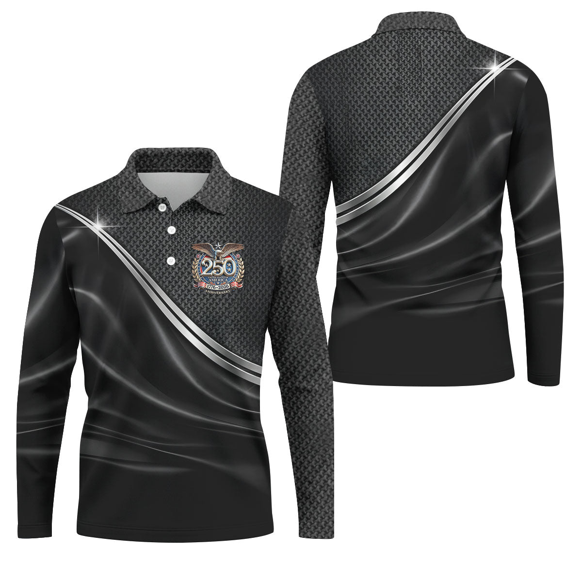 United States 250th Anniversary 4th Of July Golf Shirt, Patriotic Golf Shirt, Satin Print Golf Shirts For Men