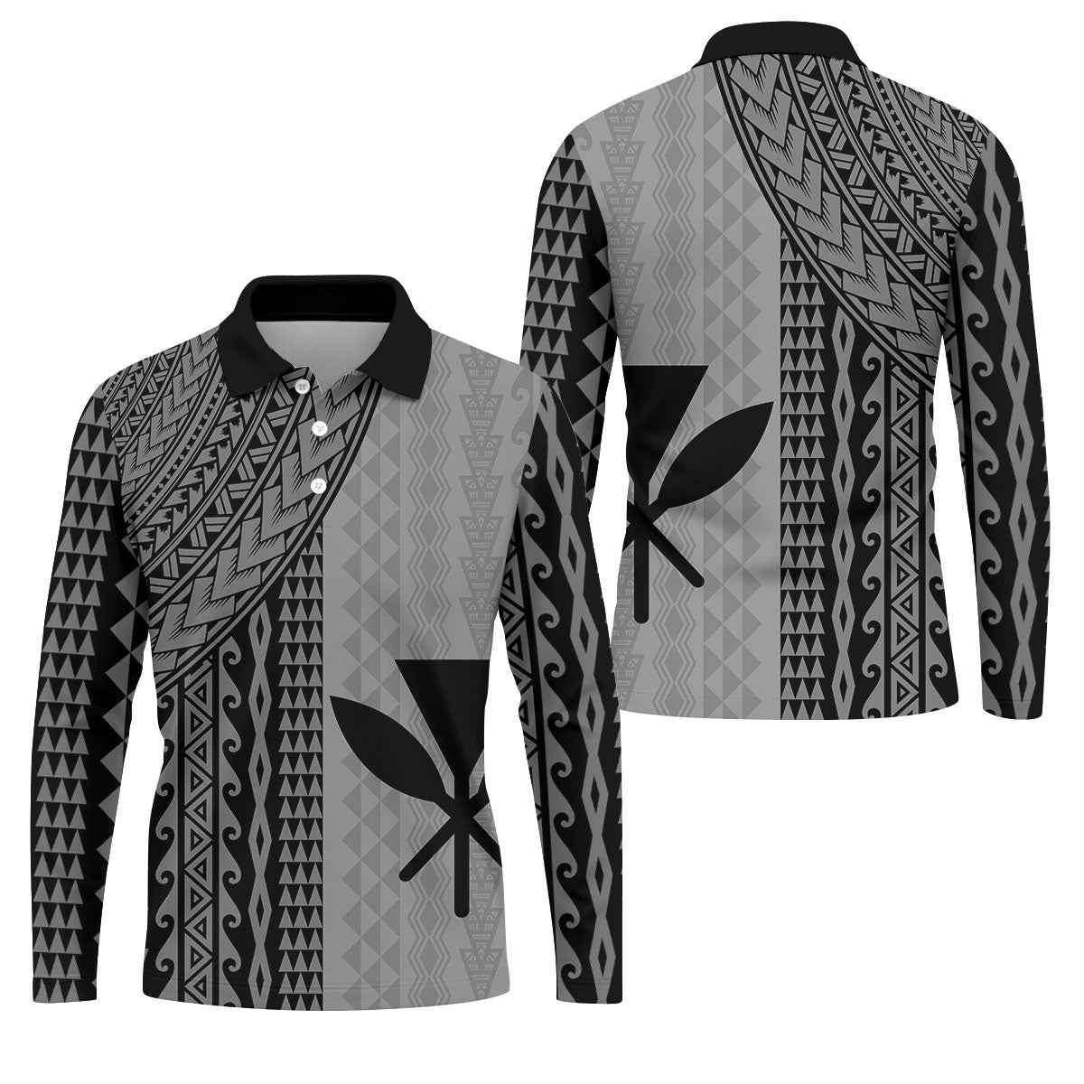 Polynesian Tribal Pattern Vintage Golf Shirt, Hawaiian Golf Shirt, Polo Shirtor Men