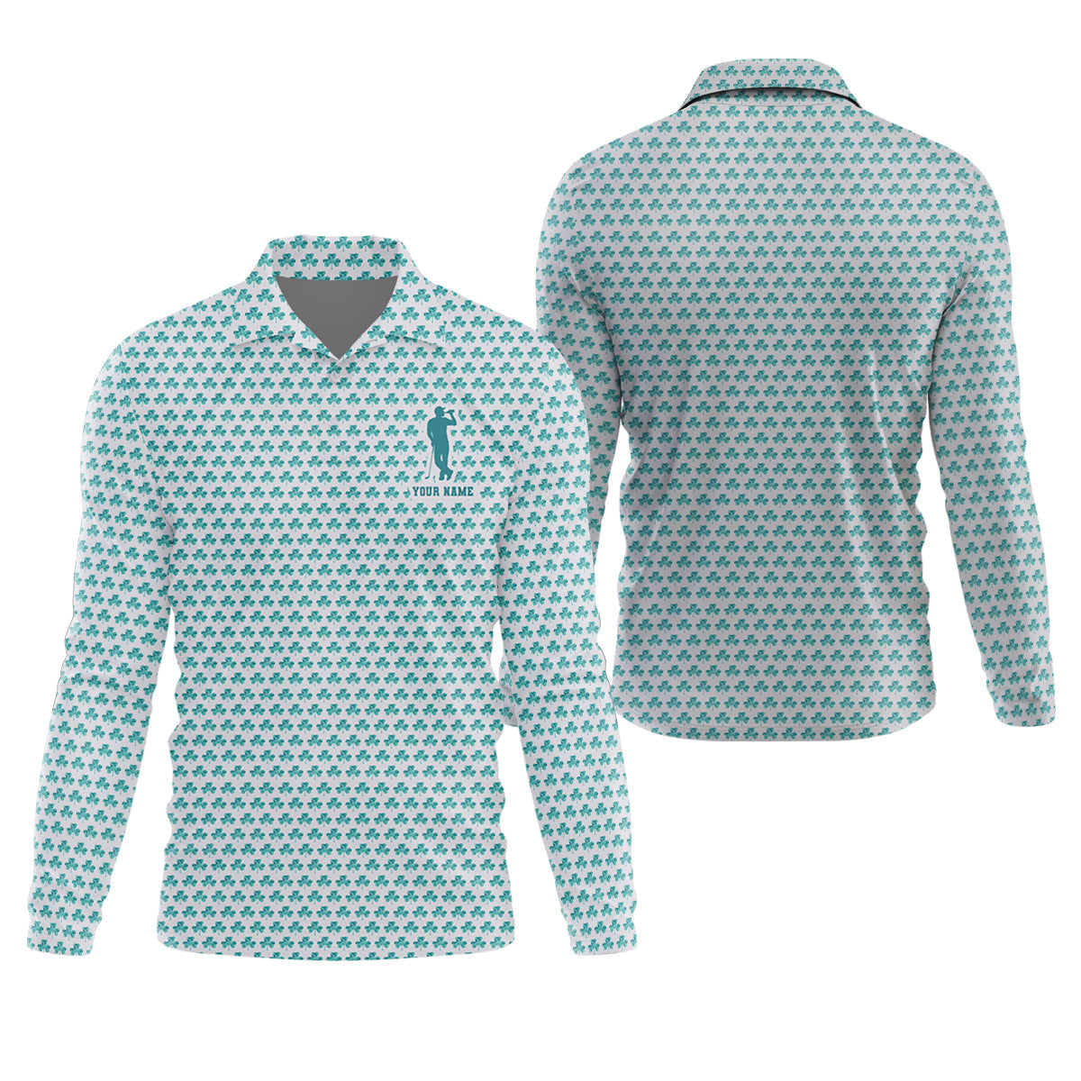 St Patrick's Day Shamrock Golf And Beer Blue And White Golf Shirt, Polo ShirtFor Men, Golf Shirts For Men